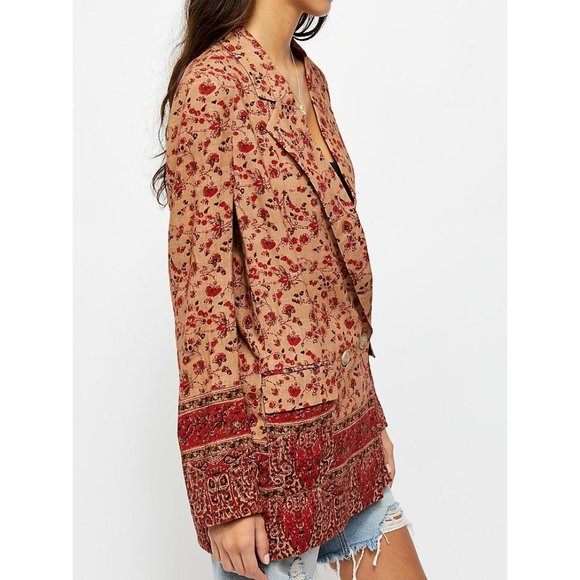 NWT Free People Bellflower Blazer / Tobacco Combo - Picture 3 of 7